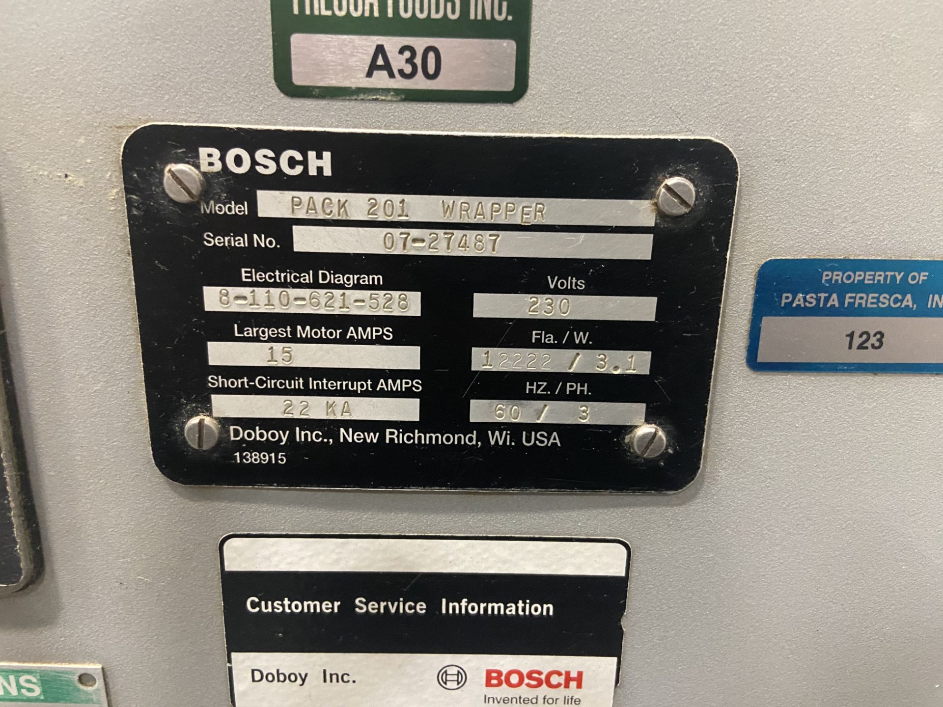 Bosch Pack 201 Flowwrapper S/N 07-27487 - Image 6 of 11