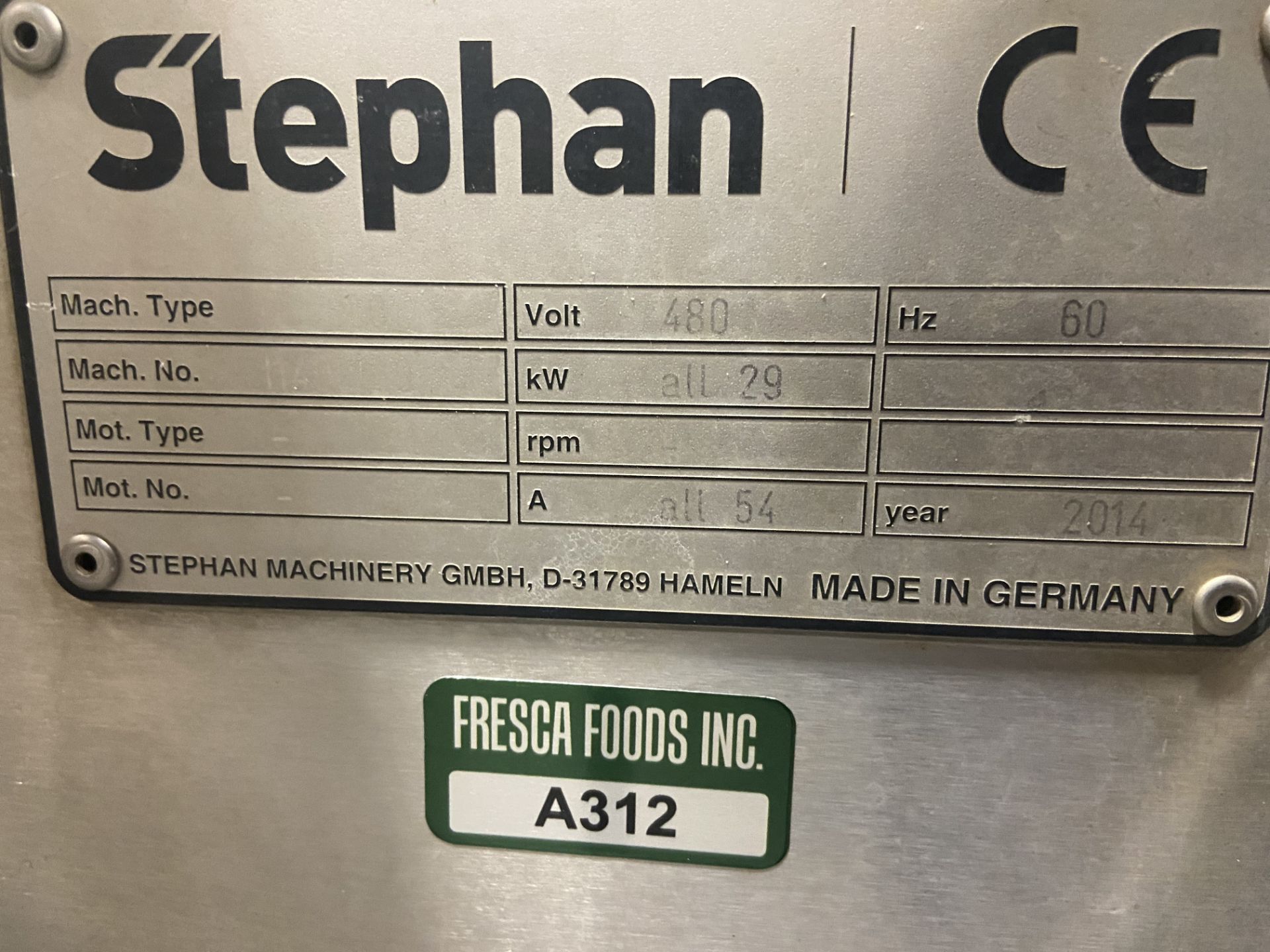 Stephan Emulsifying Mixer Model UM70 S/N 11400019 - Image 8 of 13