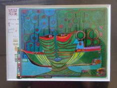 Hundertwasser - 2 Postkarten gerahmt