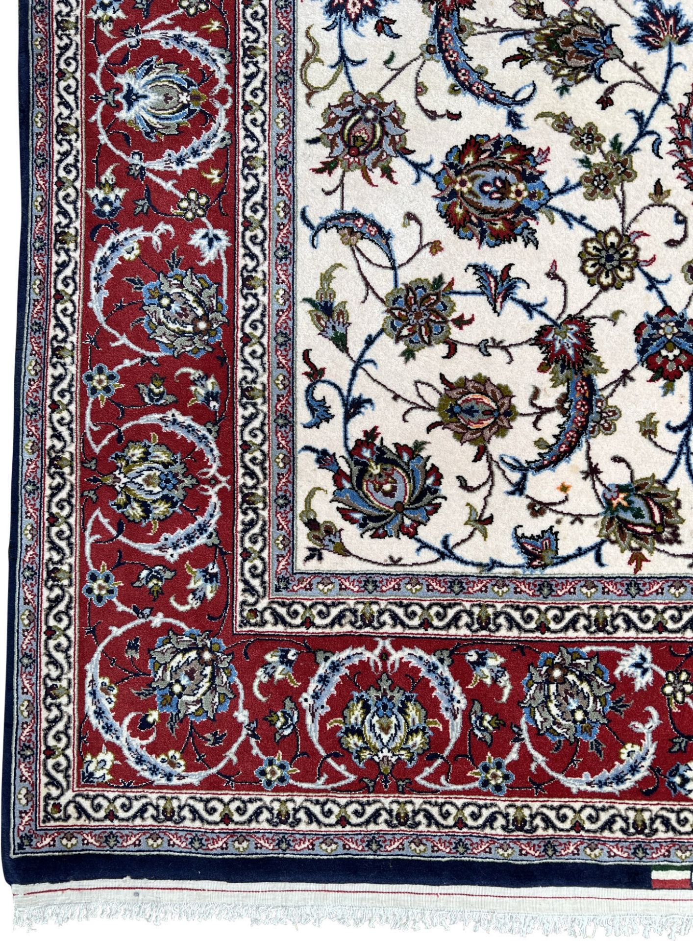 Isfahan Perserteppich. Iran. Korkwolle mit Seide auf Seide. - Bild 2 aus 19