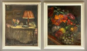 Wilhelm RAAB (1907 - 1989). 2 Gemälde. Interieurszene (1948) und Stillleben (1960).