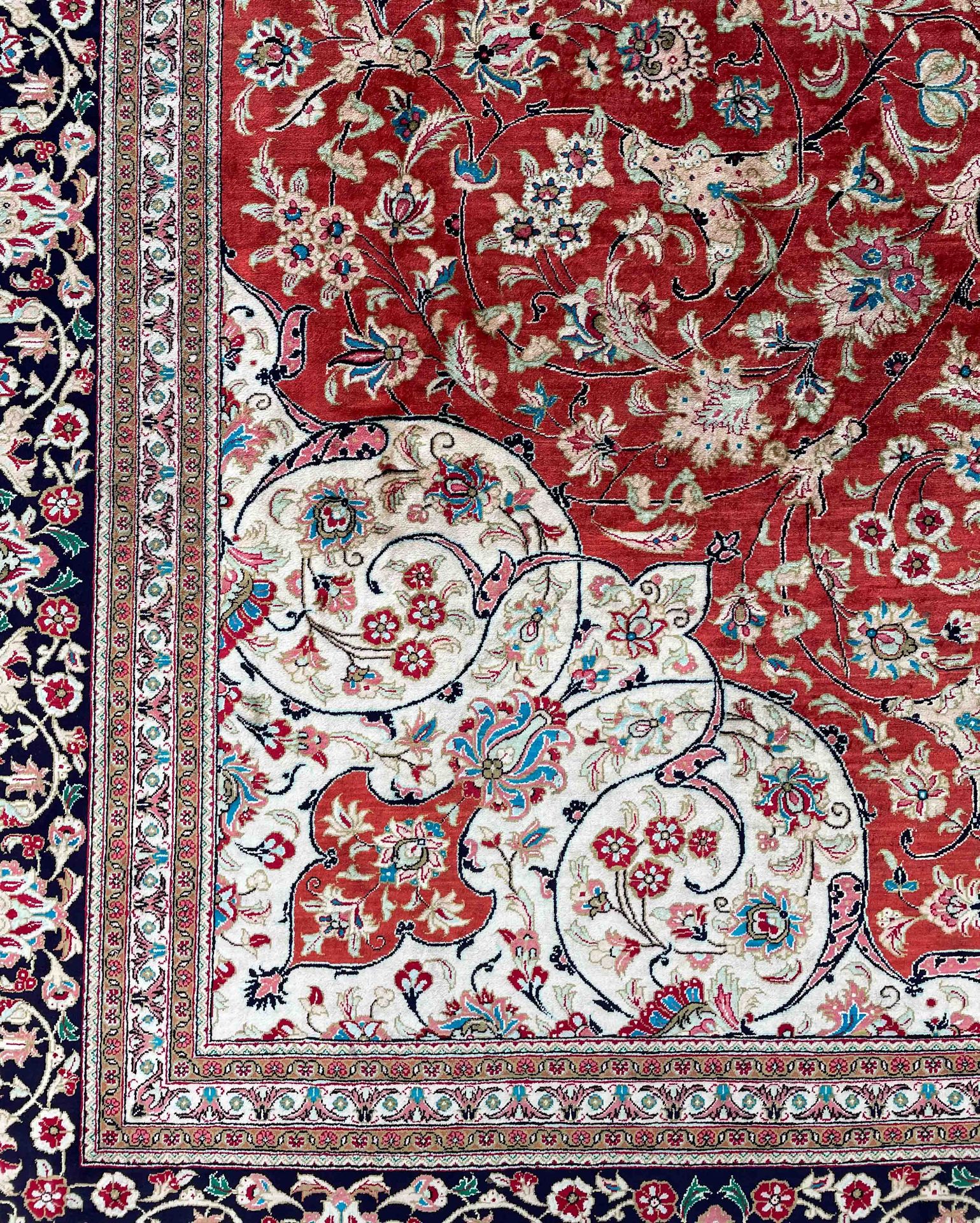 Ghom Perserteppich, Iran. Seidenteppich. Werkstattteppich. - Bild 13 aus 15