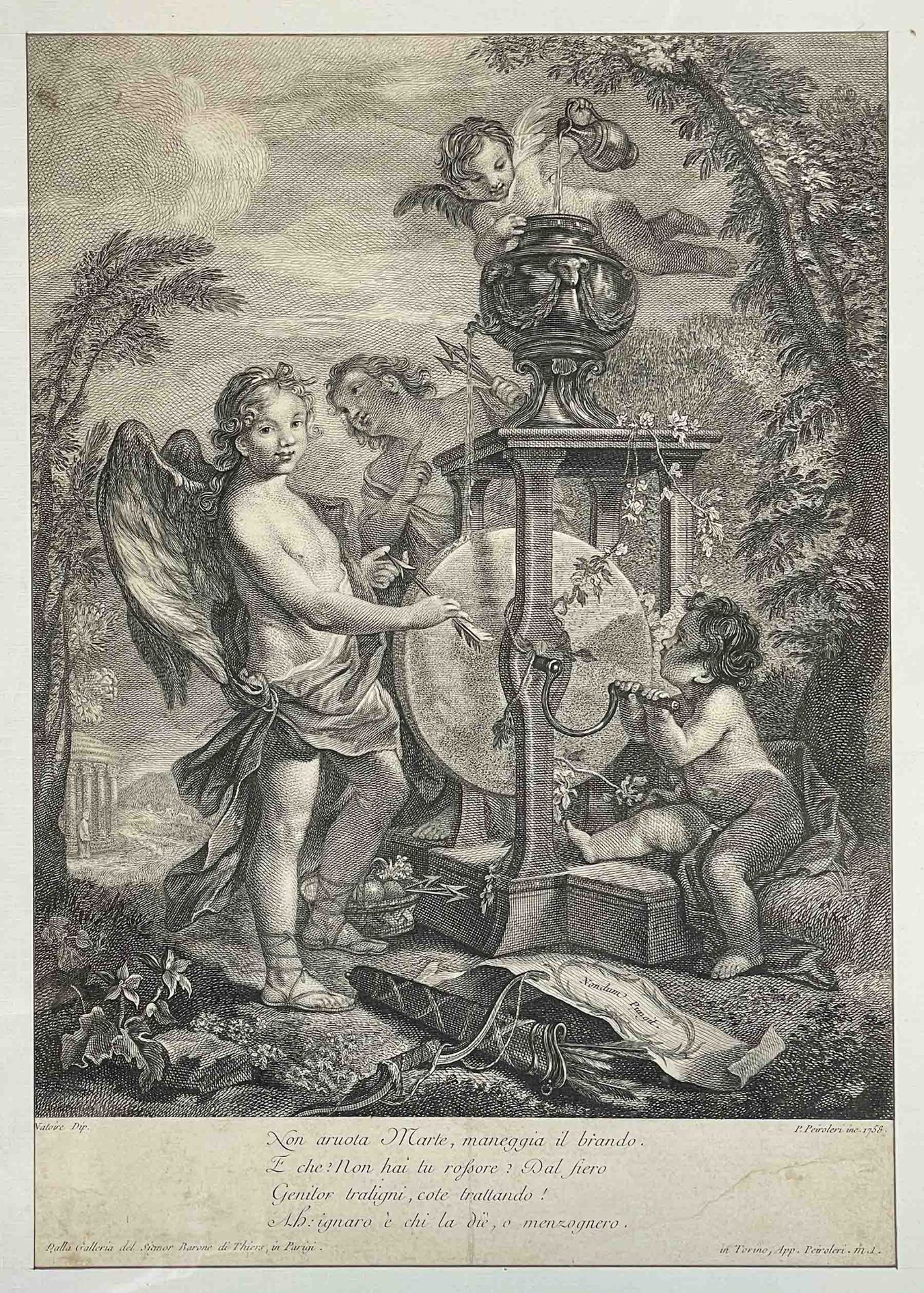 Pietro PEIROLERI (1741 - ?). Amor, der seinen Pfeil schleift. Datiert 1758. - Image 11 of 14