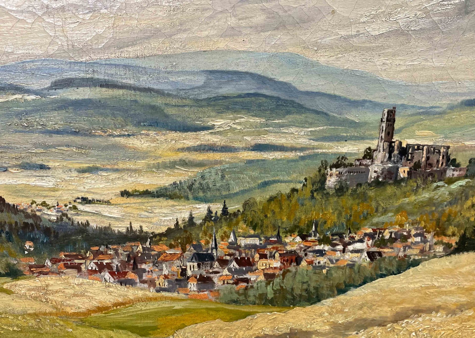 UNLESERLICH SIGNIERT(XX). Gemälde mit Landschaft von Königstein im Taunus. Datiert 1952. - Image 8 of 10