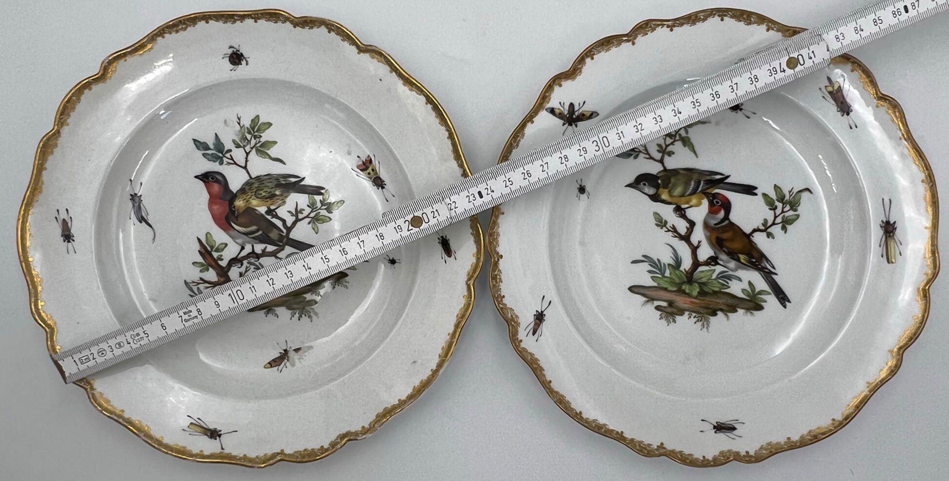 Zwei Teller mit Vogel- und Insektenmalerei. Meissen. Marcolini-Zeit. - Image 15 of 15