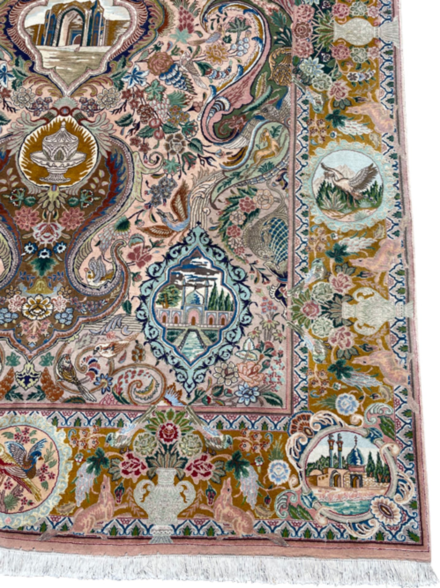 Täbriz Perserteppich. Iran. Korkwolle mit Seide. - Bild 10 aus 15