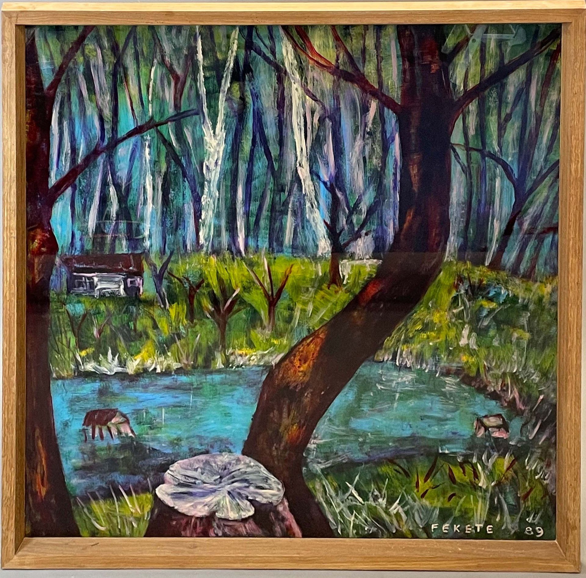 Esteban FEKETE (1924 - 2009). Waldlandschaft. Hinterglasmalerei. - Bild 2 aus 9