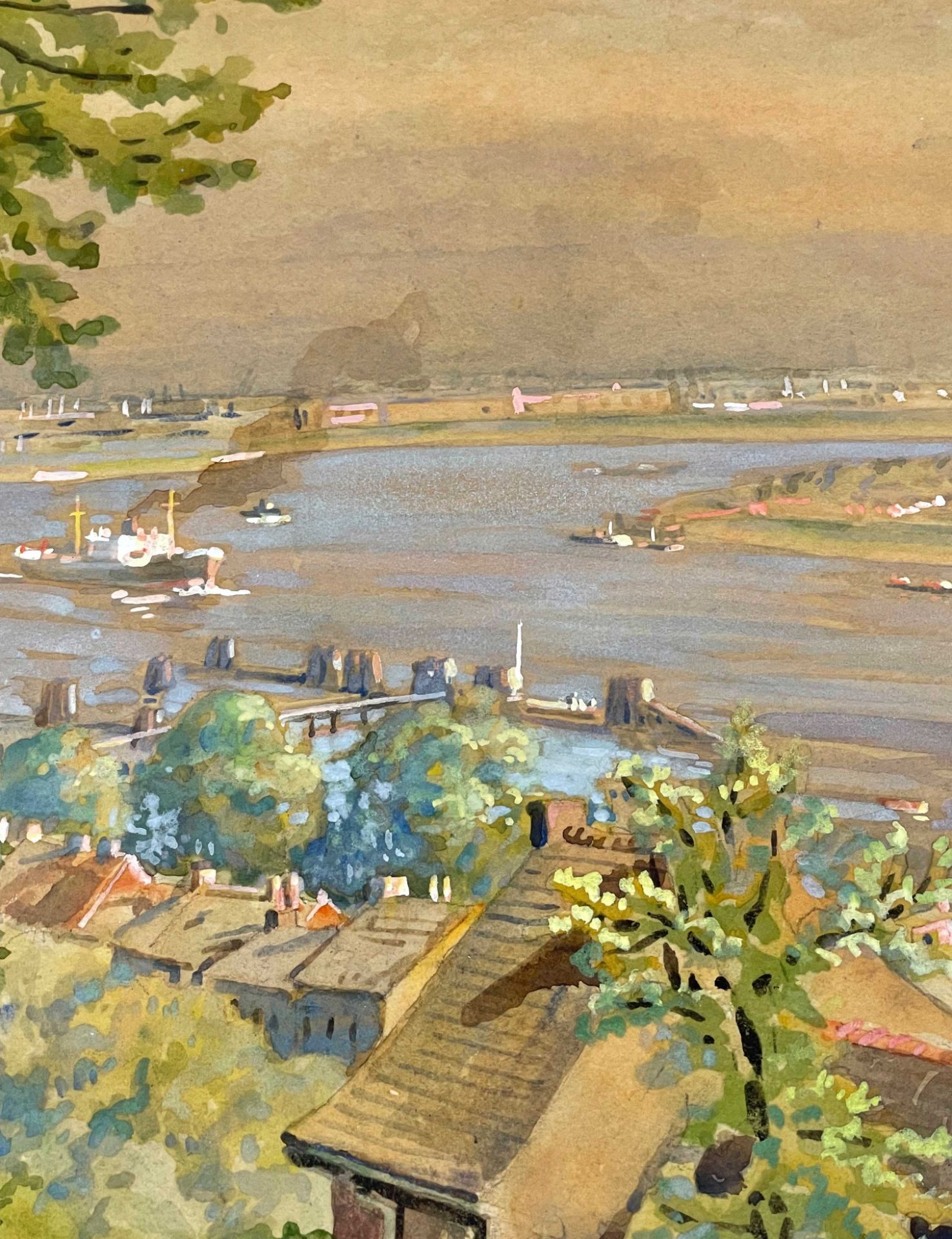 Johannes Friedrich MAGERFLEISCH (1885 - 1968). Blick auf die Elbe von Blankenese. - Image 7 of 10