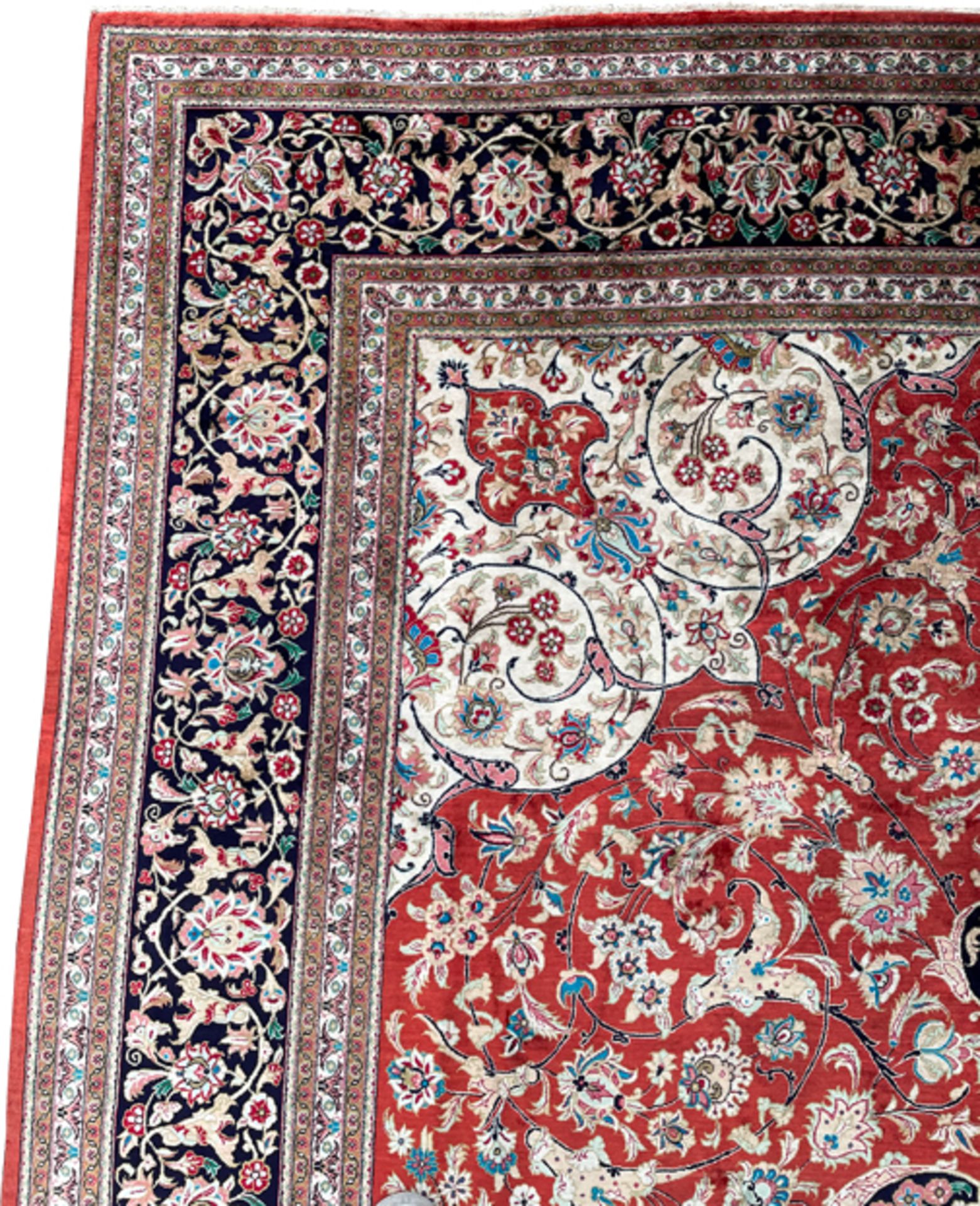 Ghom Perserteppich, Iran. Seidenteppich. Werkstattteppich. - Bild 2 aus 15