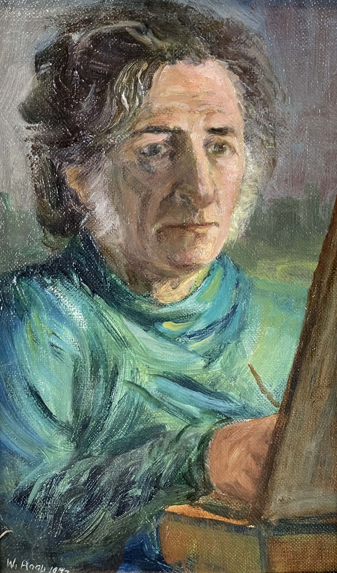 Wilhelm RAAB (1907 - 1989). Drei Gemälde. Selbstportraits und Portrait einer alten Dame. - Image 9 of 15