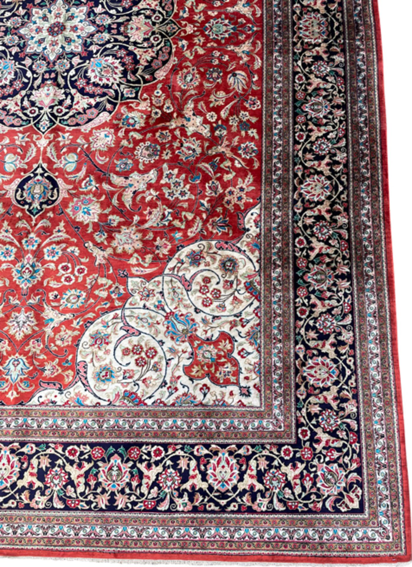 Ghom Perserteppich, Iran. Seidenteppich. Werkstattteppich. - Bild 10 aus 15