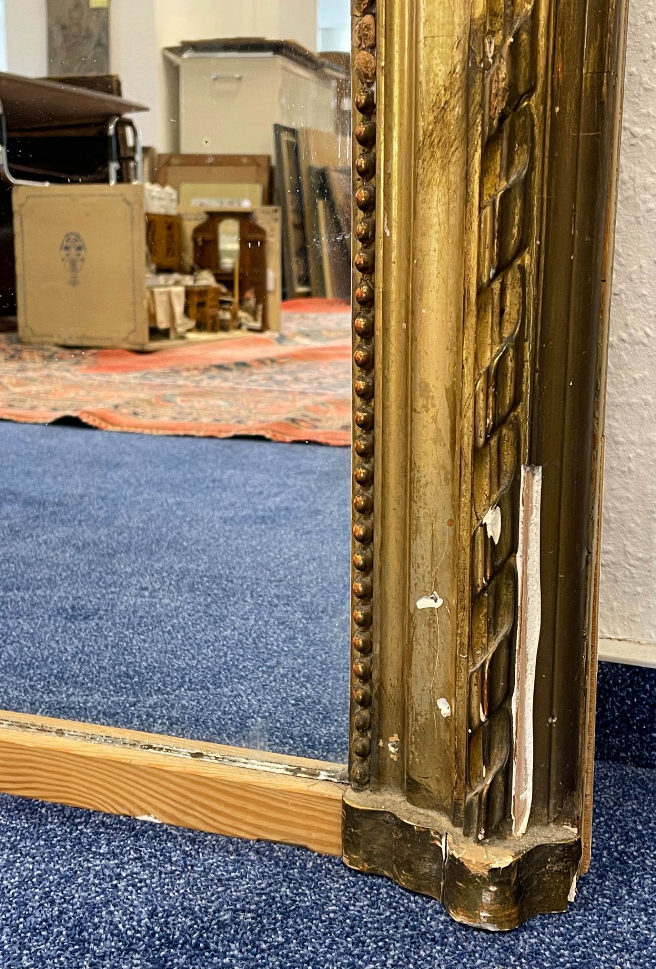 Großer Hallen Spiegel. Antik. Holz. Vergoldet. - Image 4 of 10