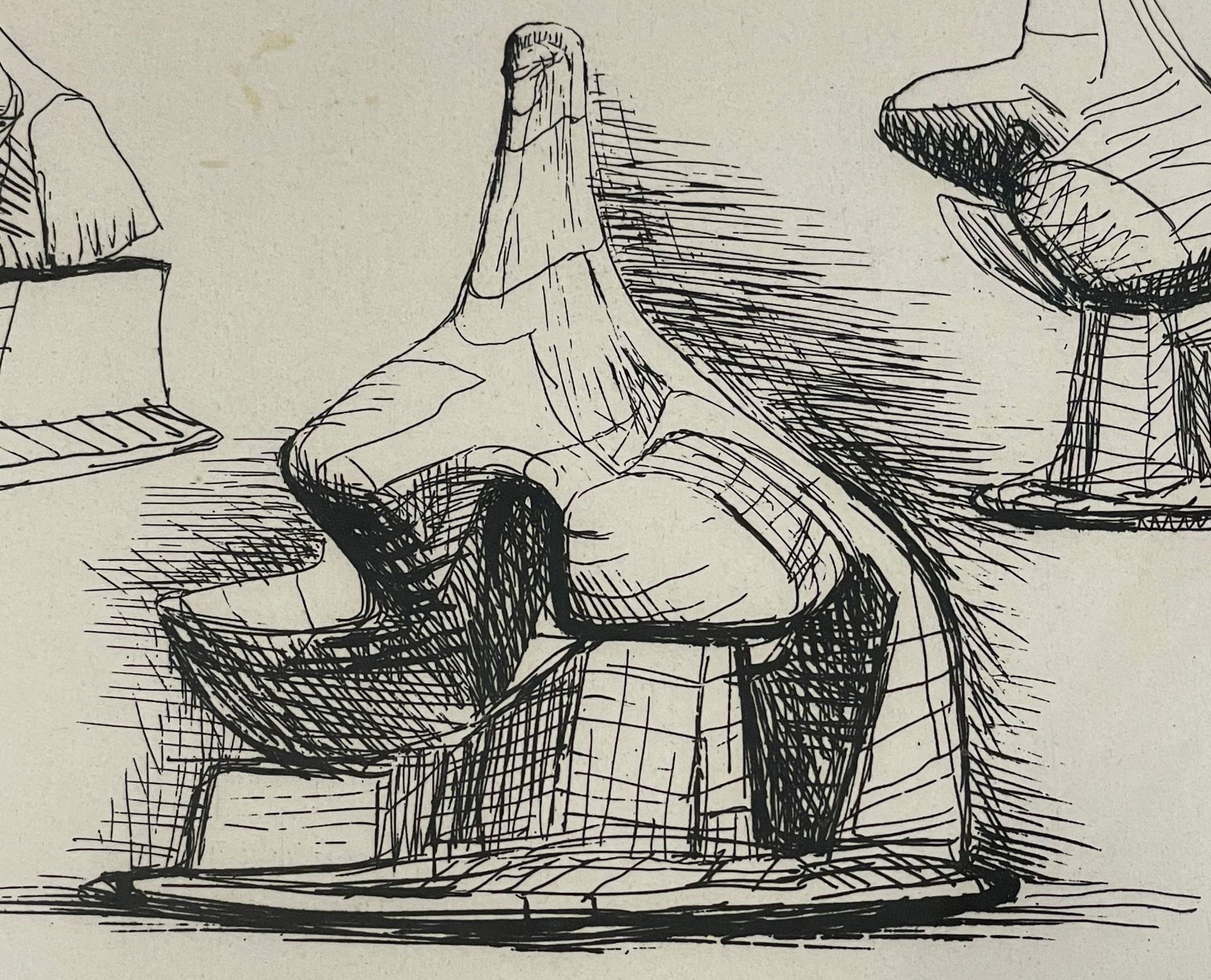 Henry Moore (1898 - 1986). "Studies for head and shoulders sculpture". Artist proof. - Image 7 of 9