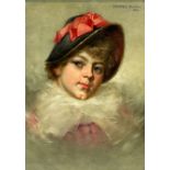 JAMES EMERY MAXFIELD (1848 Detroit - ?). Portrait einer jungen Dame mit Hut.