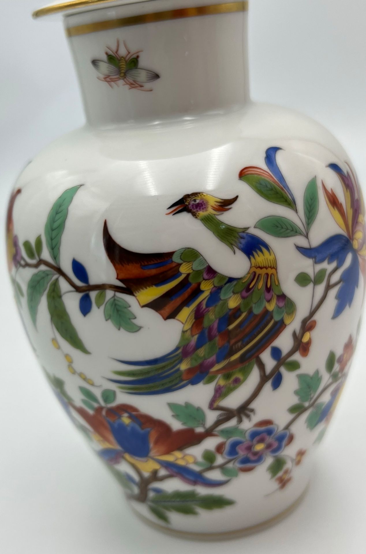 Deckelvase Meissen "Indische Fels, Blumen und Vogelmalerei". 1. Wahl. - Bild 11 aus 12