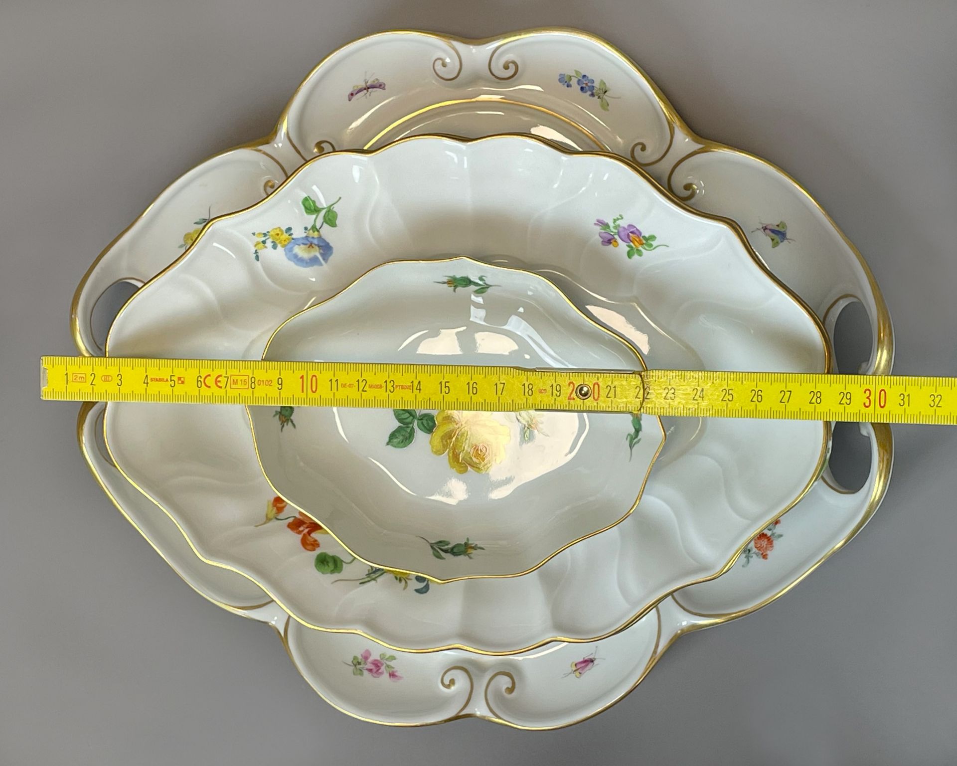 Vier Anbietschalen. Meissen. 1. Wahl. Blumendekor. - Image 14 of 14