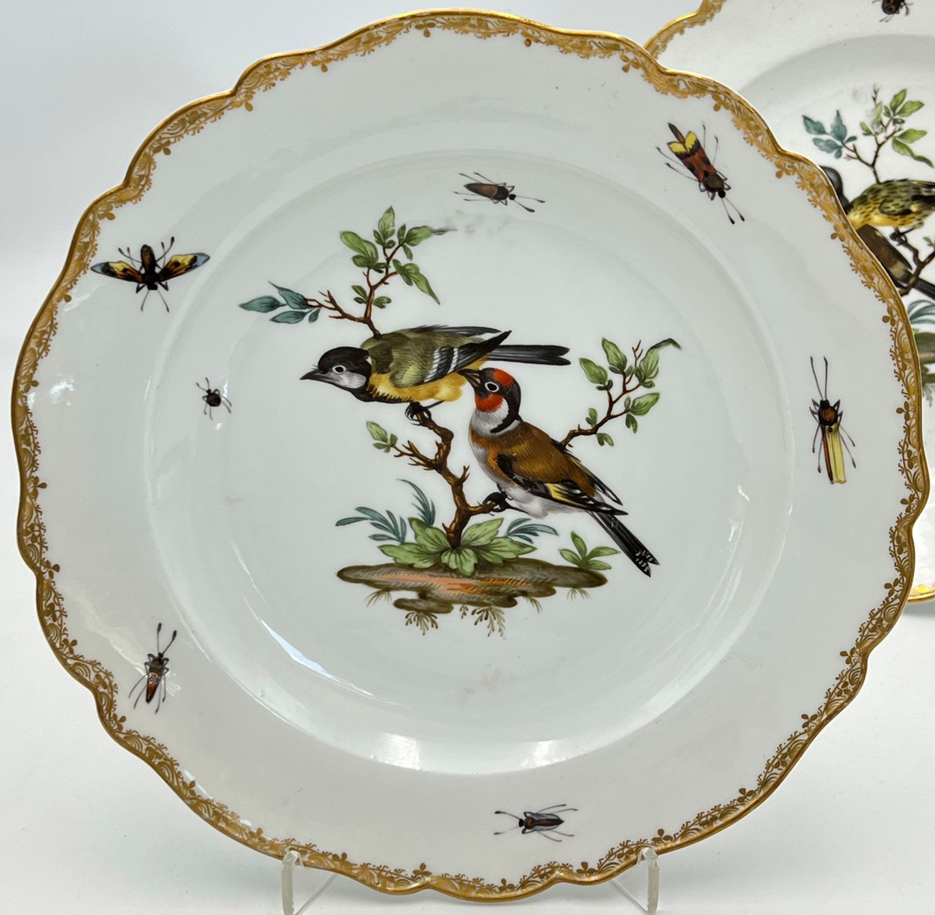 Zwei Teller mit Vogel- und Insektenmalerei. Meissen. Marcolini-Zeit. - Image 2 of 15