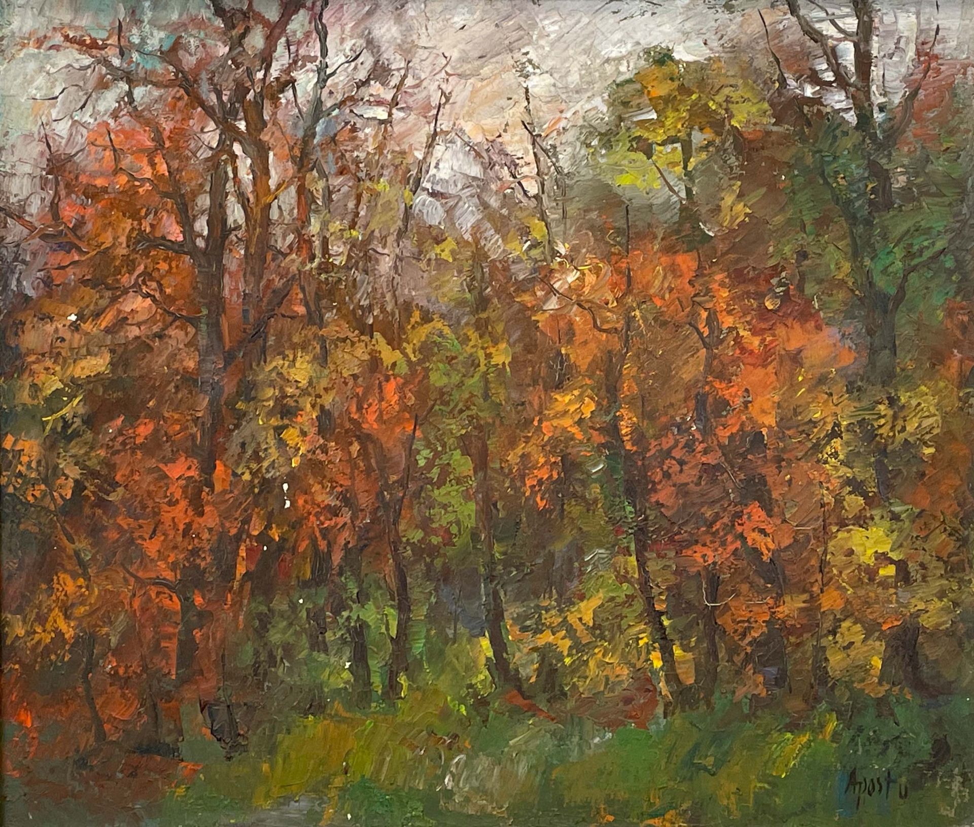 Ghiorghi APOSTU (1937 - 2009). Herbstliche Waldlandschaft.