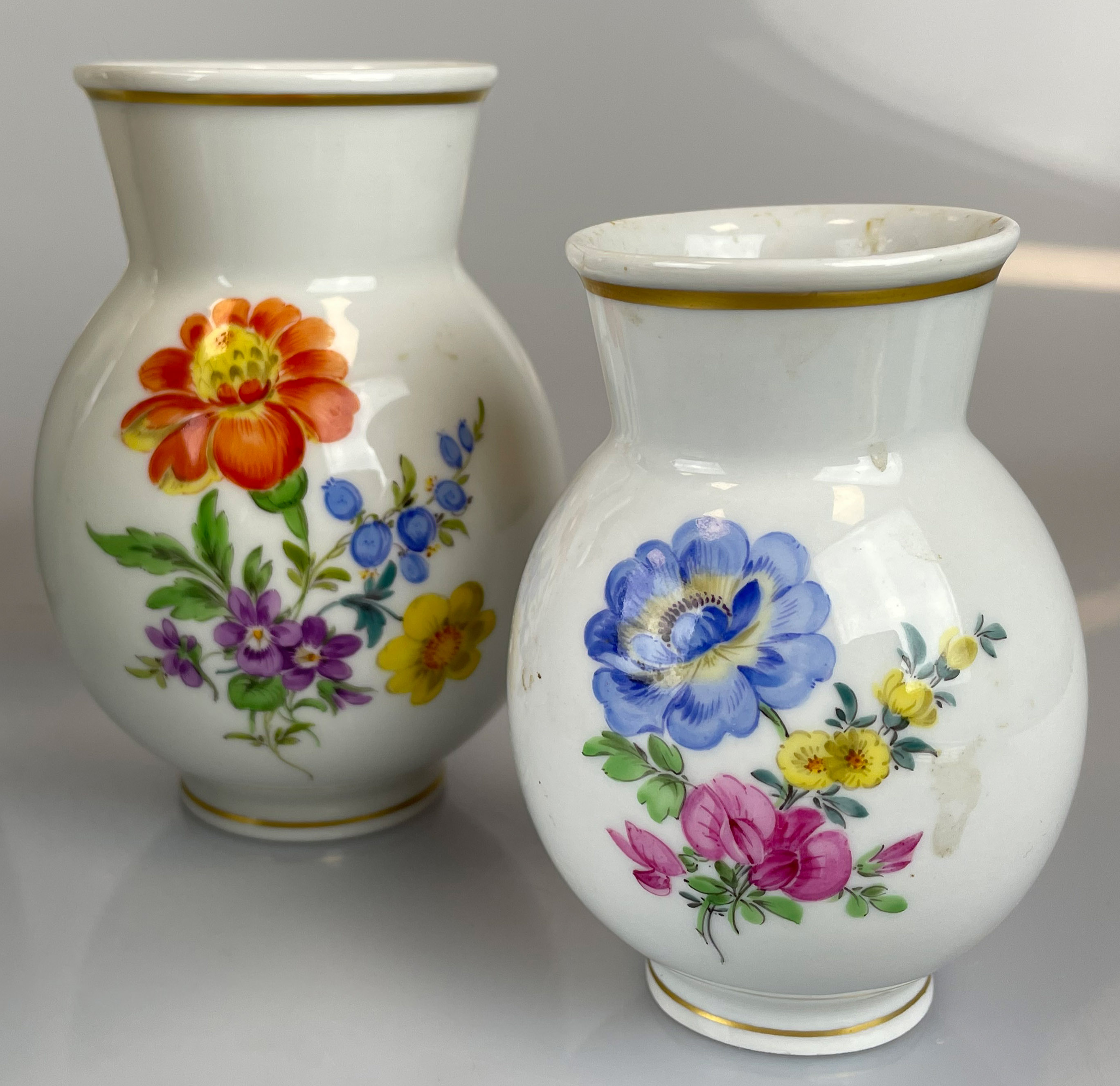 Vier Vasen. Meissen. 1. Wahl. Blumendekor. - Image 6 of 12
