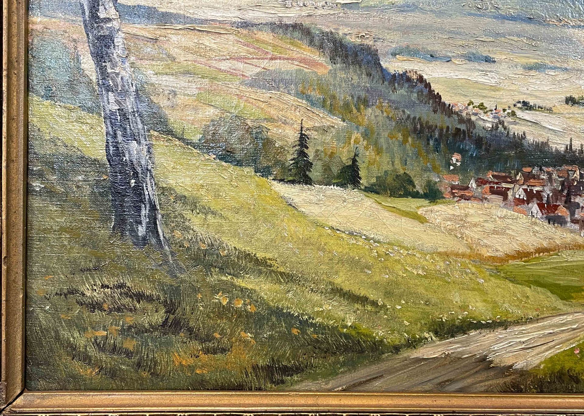 UNLESERLICH SIGNIERT(XX). Gemälde mit Landschaft von Königstein im Taunus. Datiert 1952. - Bild 4 aus 10