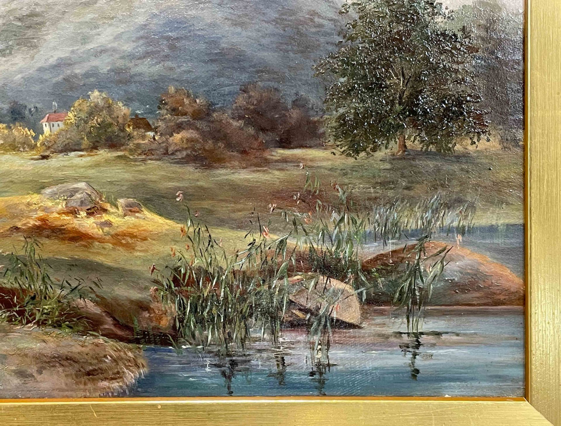 Albert RIEGER (1834 - 1905) zugeschrieben. Idyllische Voralpenlandschaft. - Bild 6 aus 9