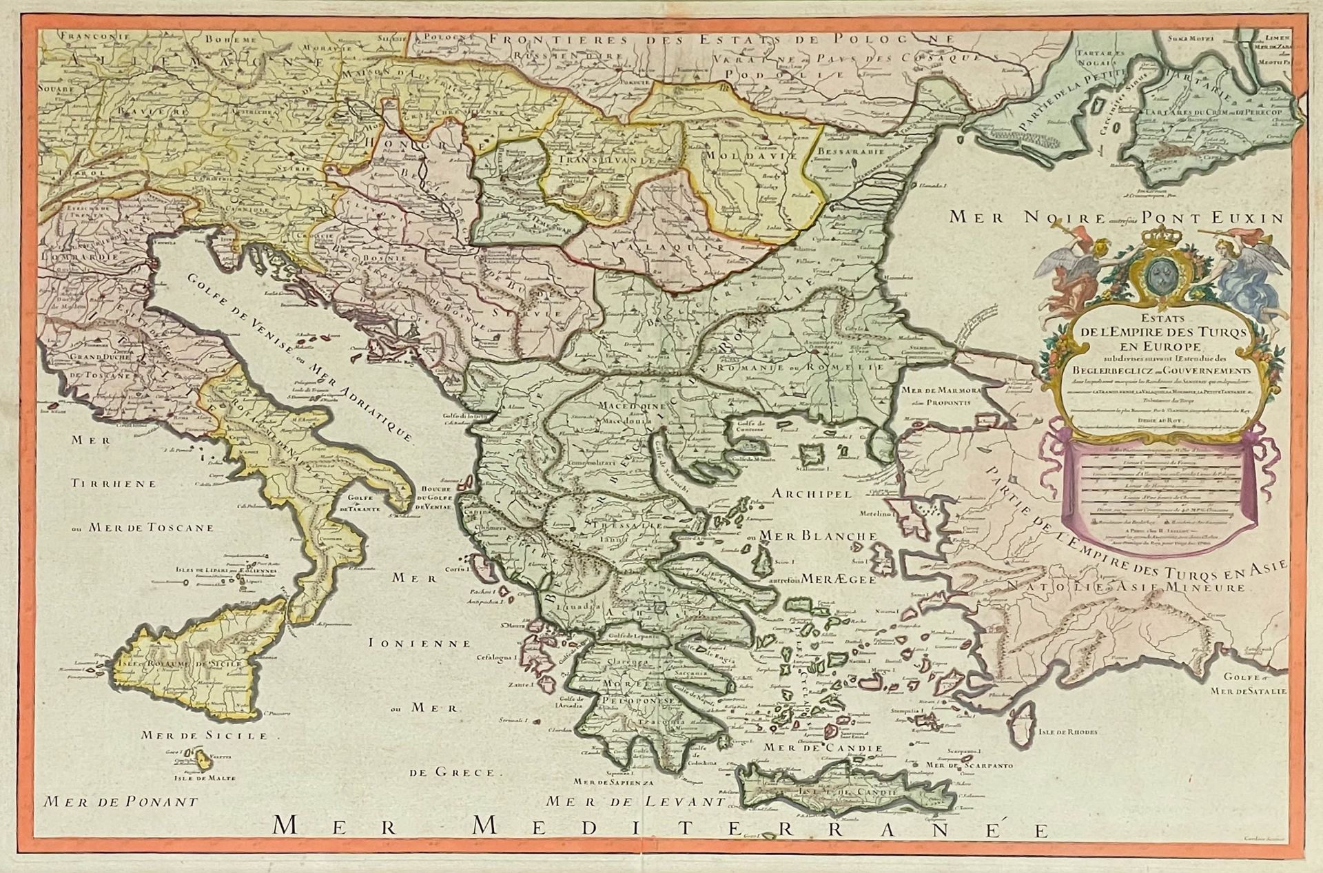 Alexis Hubert JAILLOT (1632 - 1712). ''Estats de l'Empire des Turqs en Europe, …'' - Image 2 of 10
