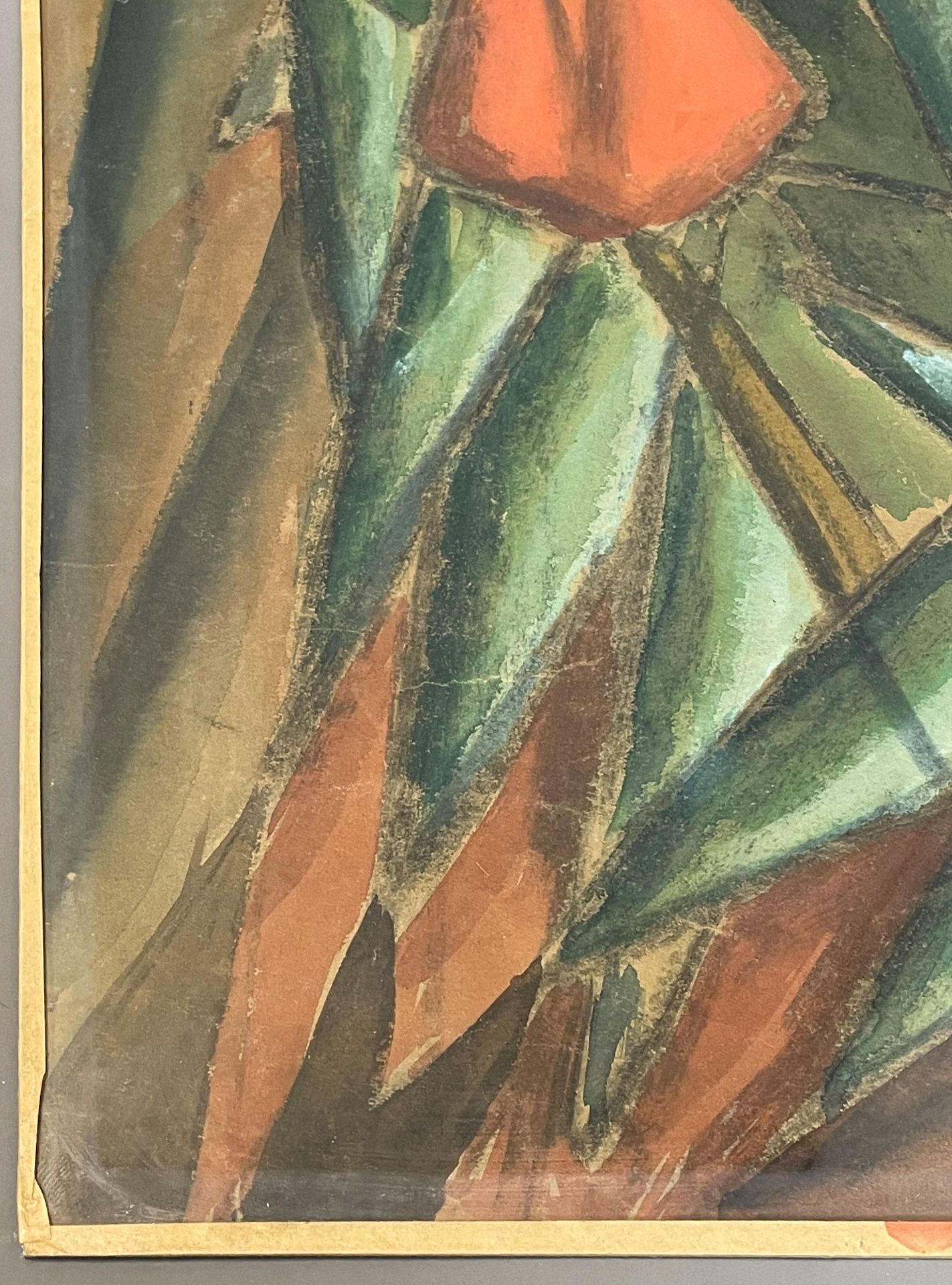 UNLESERLICH SIGNIERT (XX). Expressionistisch gemaltes Stillleben mit Tulpen. - Image 4 of 10