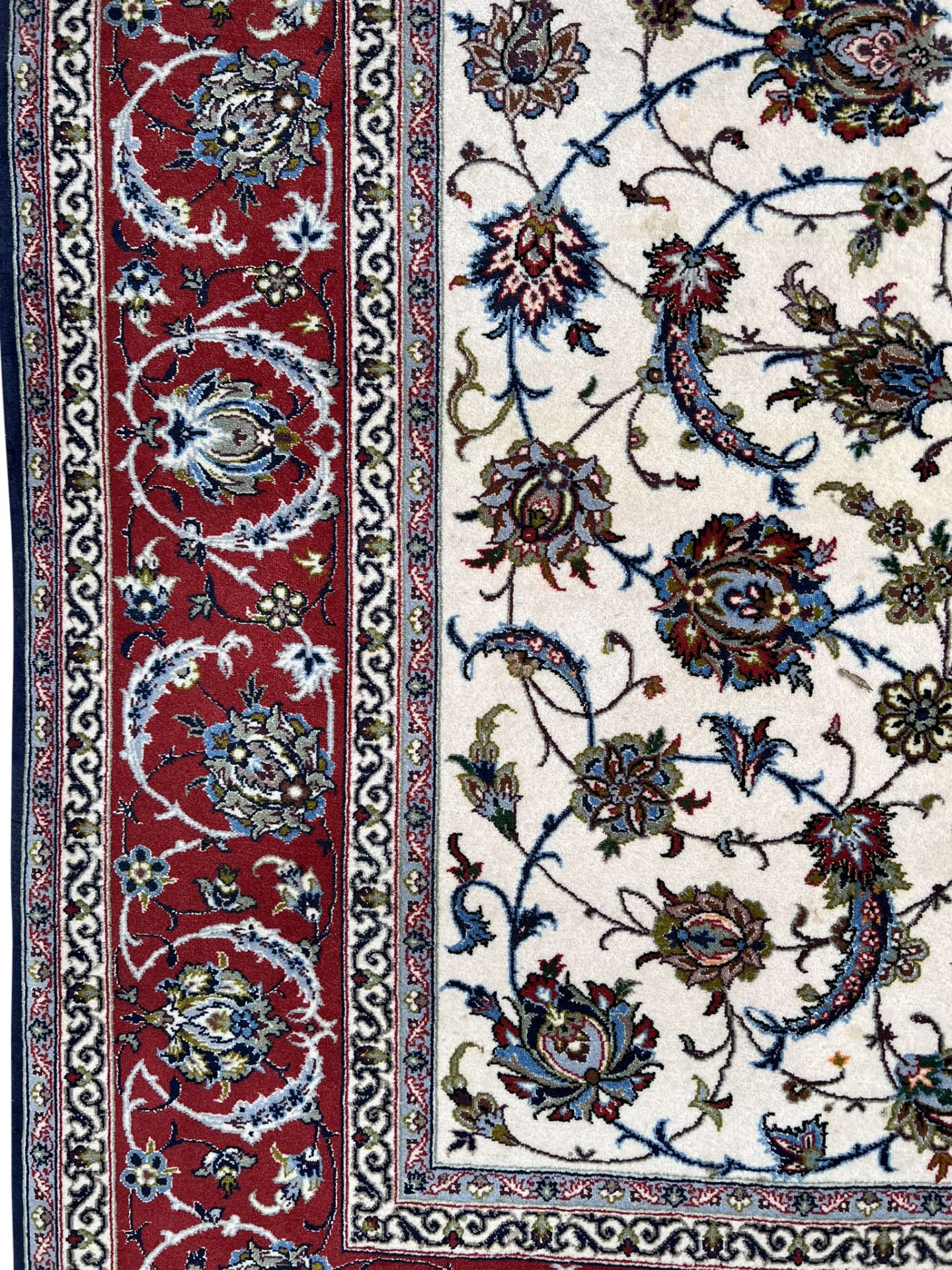 Isfahan Perserteppich. Iran. Korkwolle mit Seide auf Seide. - Bild 7 aus 19