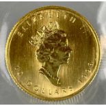 Goldmünze 10 Dollars Elisabeth II. / Maple Leaf. Kanada 1996. Feingold.