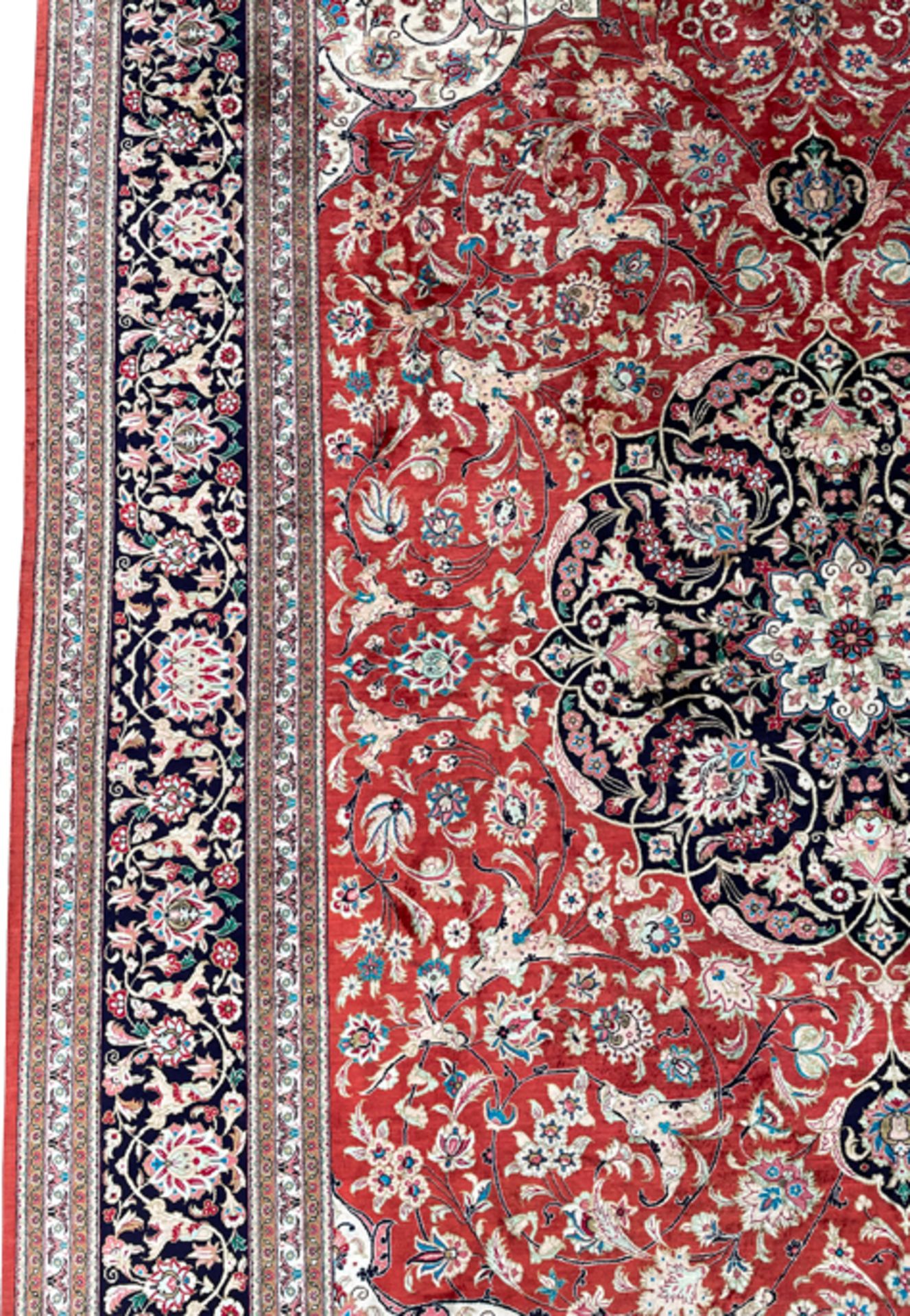 Ghom Perserteppich, Iran. Seidenteppich. Werkstattteppich. - Bild 5 aus 15