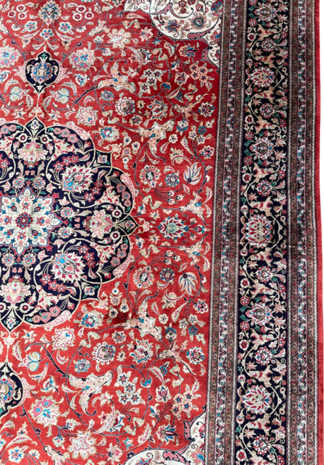 Ghom Perserteppich, Iran. Seidenteppich. Werkstattteppich. - Bild 7 aus 15