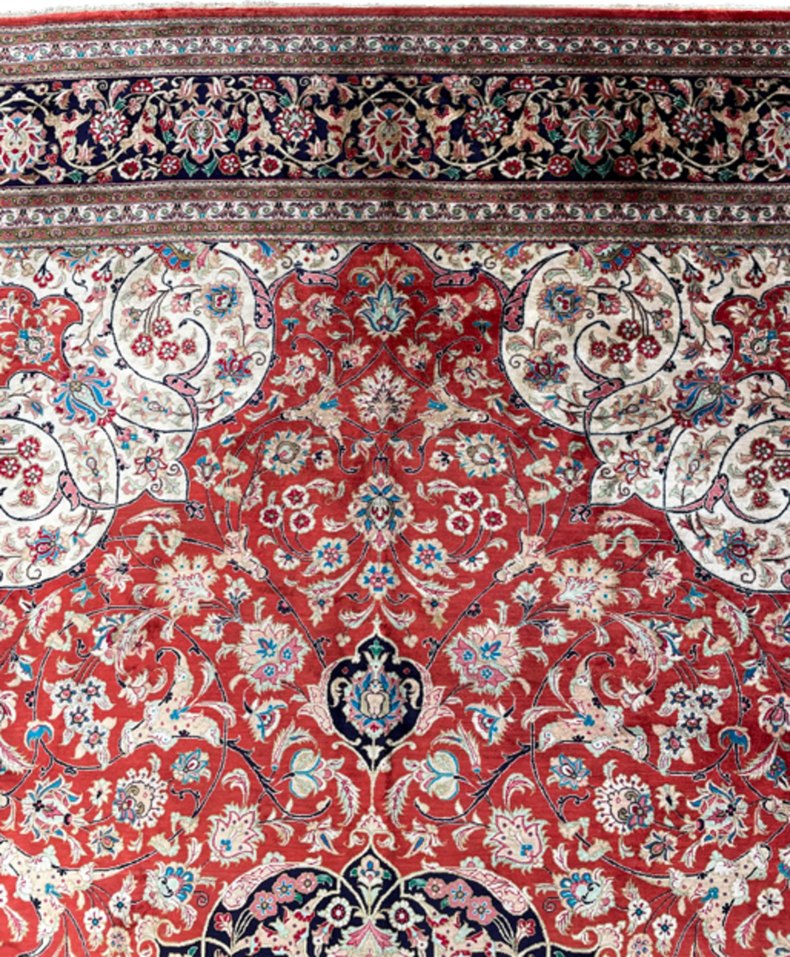 Ghom Perserteppich, Iran. Seidenteppich. Werkstattteppich. - Bild 3 aus 15