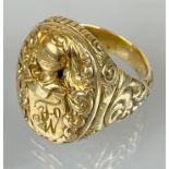 Massiver Ring 585 Gelbgold.