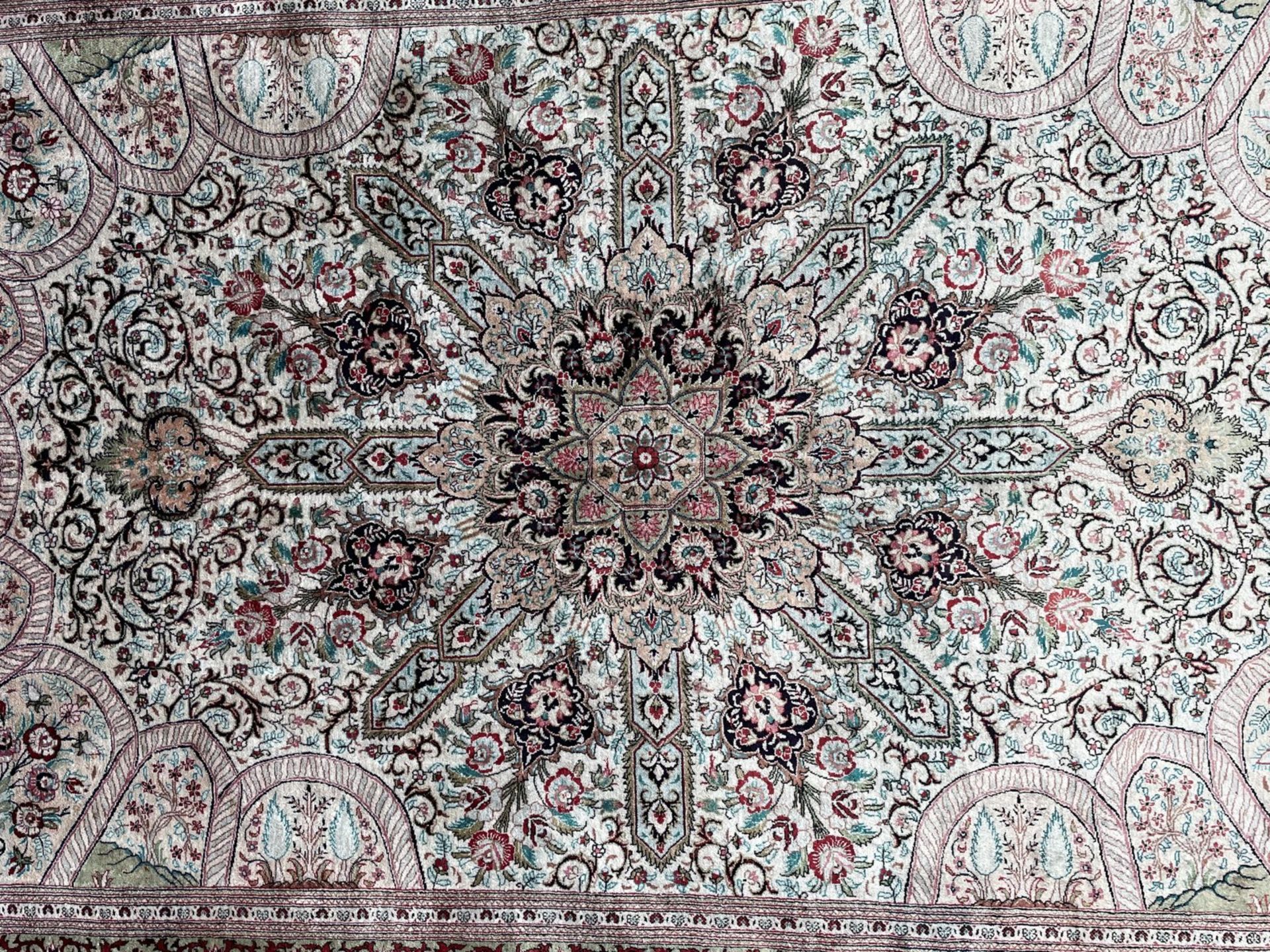 Ghom Perserteppich. Iran. Seidenteppich. Fein. - Bild 5 aus 13