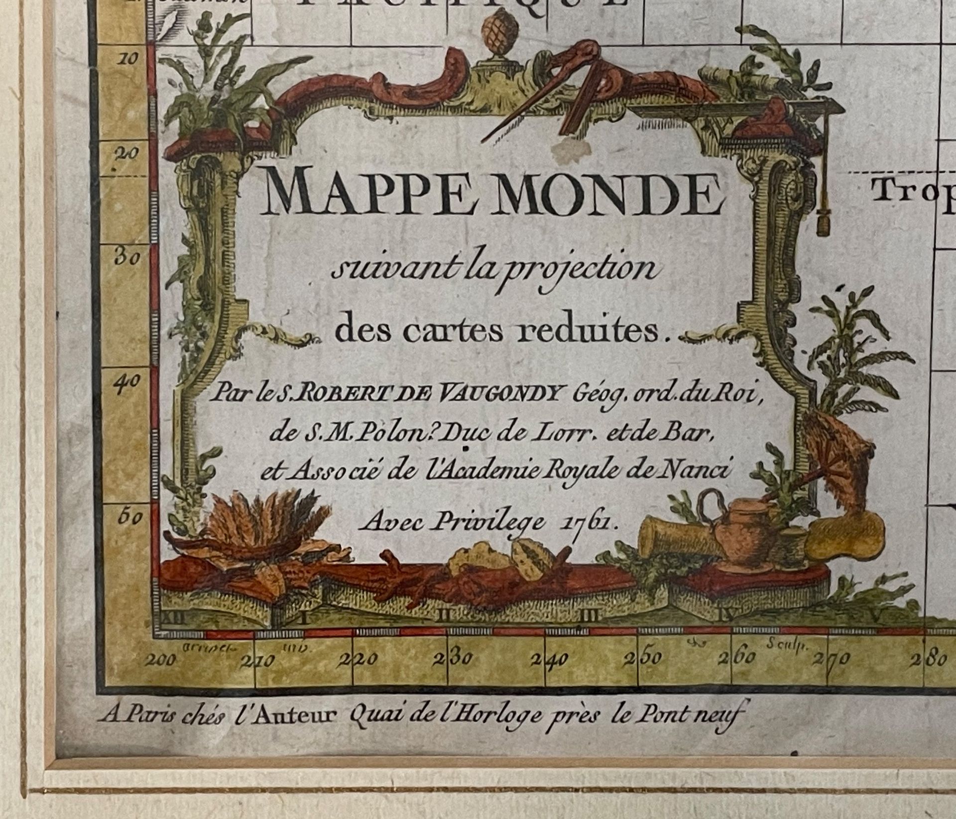 Gilles Robert DE VAUGONDY (1688 - 1766). ''Mappe Monde''. - Image 3 of 6