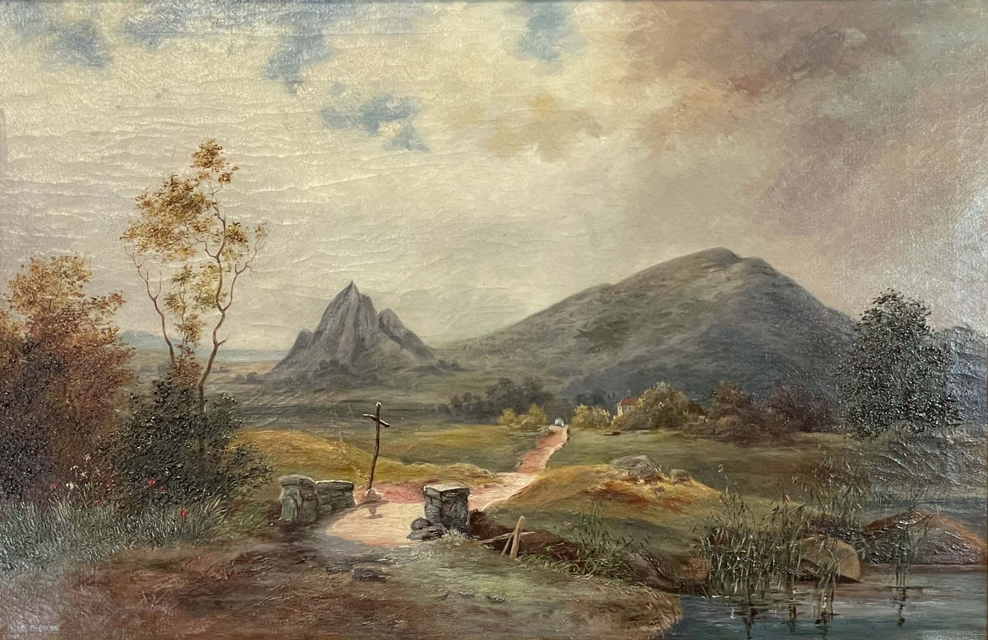 Albert RIEGER (1834 - 1905) zugeschrieben. Idyllische Voralpenlandschaft.