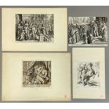 Konvolut vier alter Kupferstiche. Philip GALLE (1537-1612), Johann W. BAUR & Melchior KÜSEL (XVII),