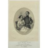 Portraits zur Vermählung von Herzog und Herzogin Adolf und Adelheid Marie von Nassau 1851.