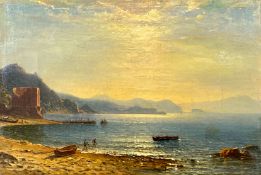 John MOGFORD (1821 - 1885). Abendliche Küstendarstellung mit Fischern.