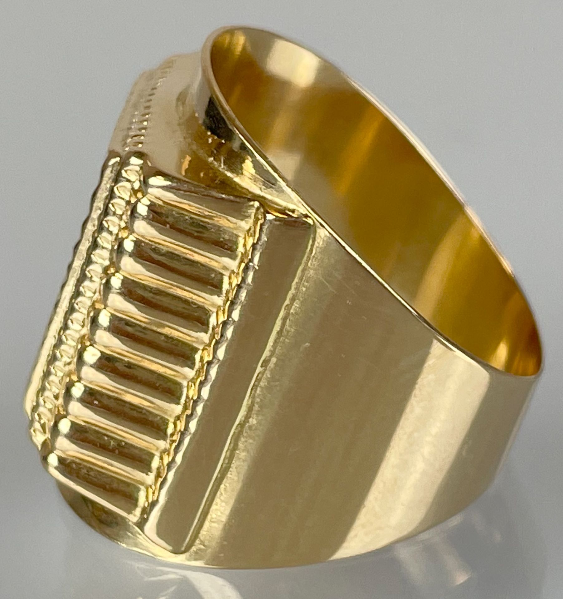 Herrenring mit Saudi Arabien Symbol, 750 Gelbgold. - Image 3 of 10