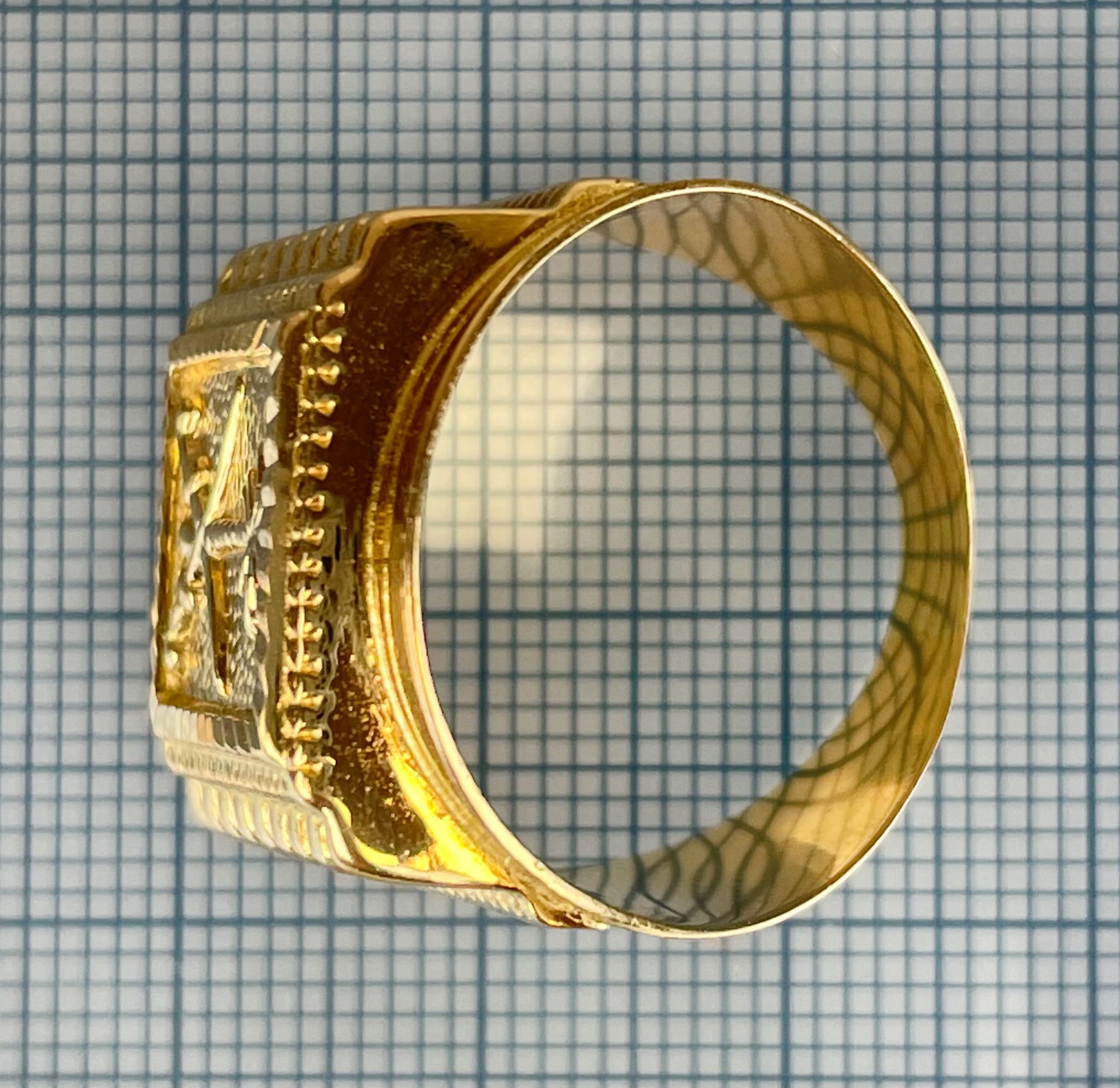 Herrenring mit Saudi Arabien Symbol, 750 Gelbgold. - Image 8 of 10