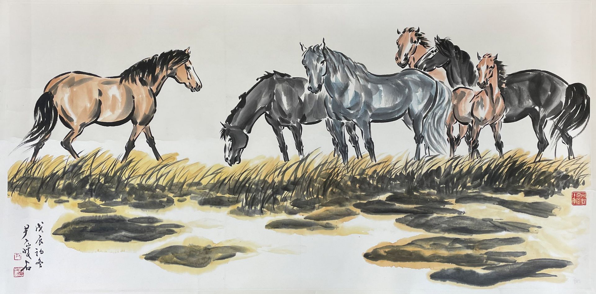 Shoushi YIN (1919 - 1998). Pferde.
