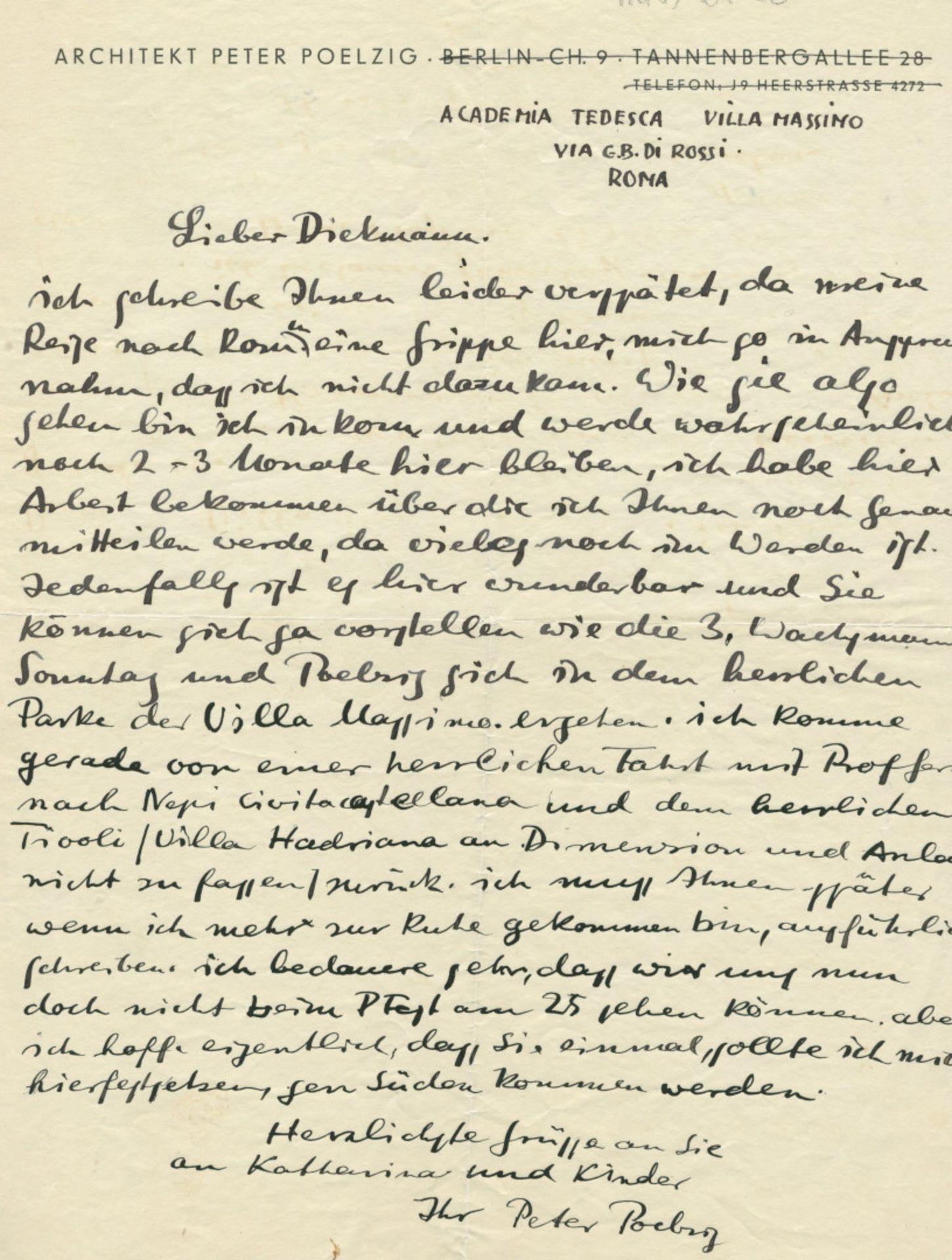 Bauhaus. - Poelzig, Hans. (1869-1839) und Peter Poelzig (1906-1981), Architekten: Sammlung mit 9 han - Bild 4 aus 5