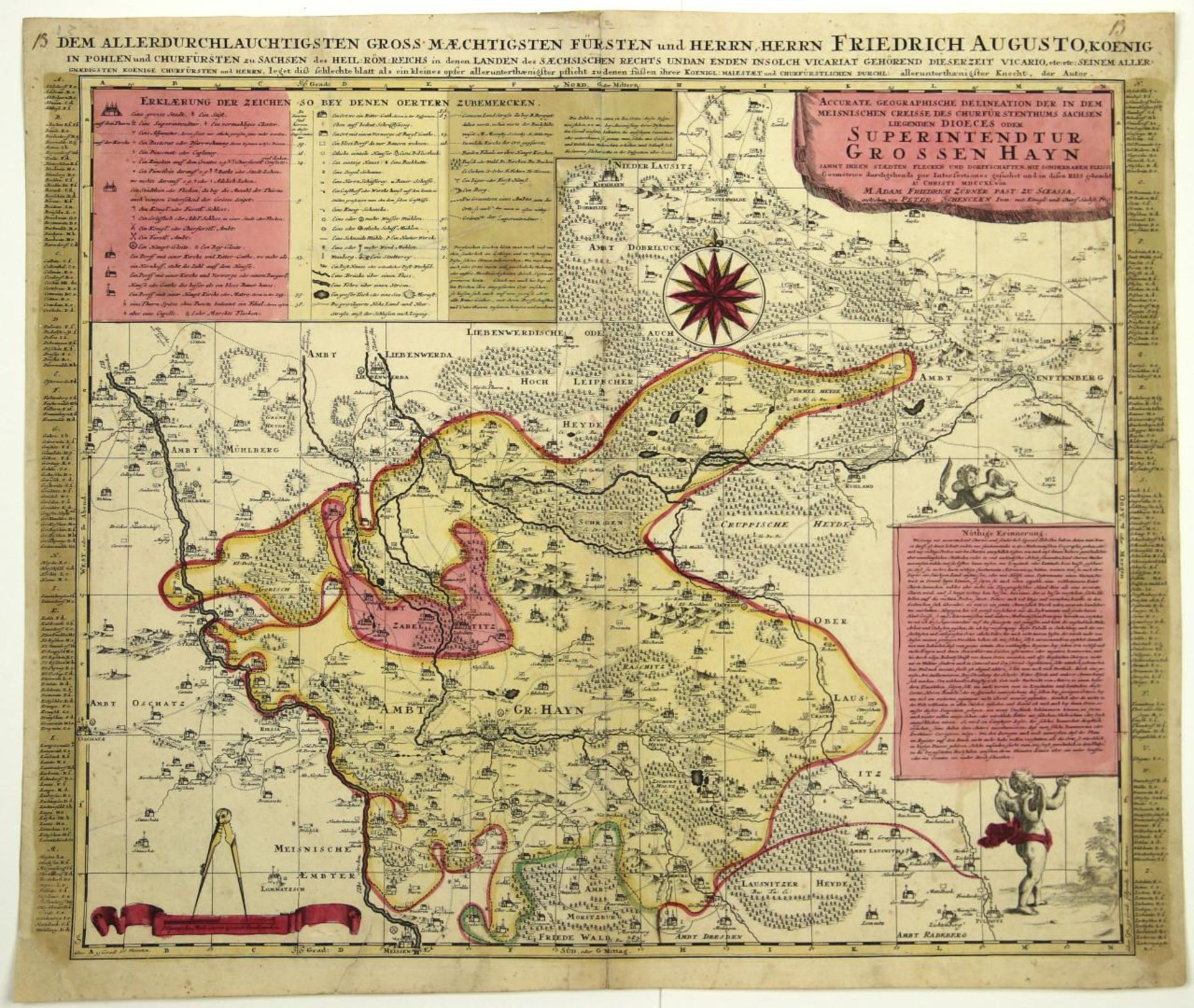 Sachsen. - Großenhain. - "Accurate Geographische Delineation Der In Dem Meisnischen Creisse Des Chu