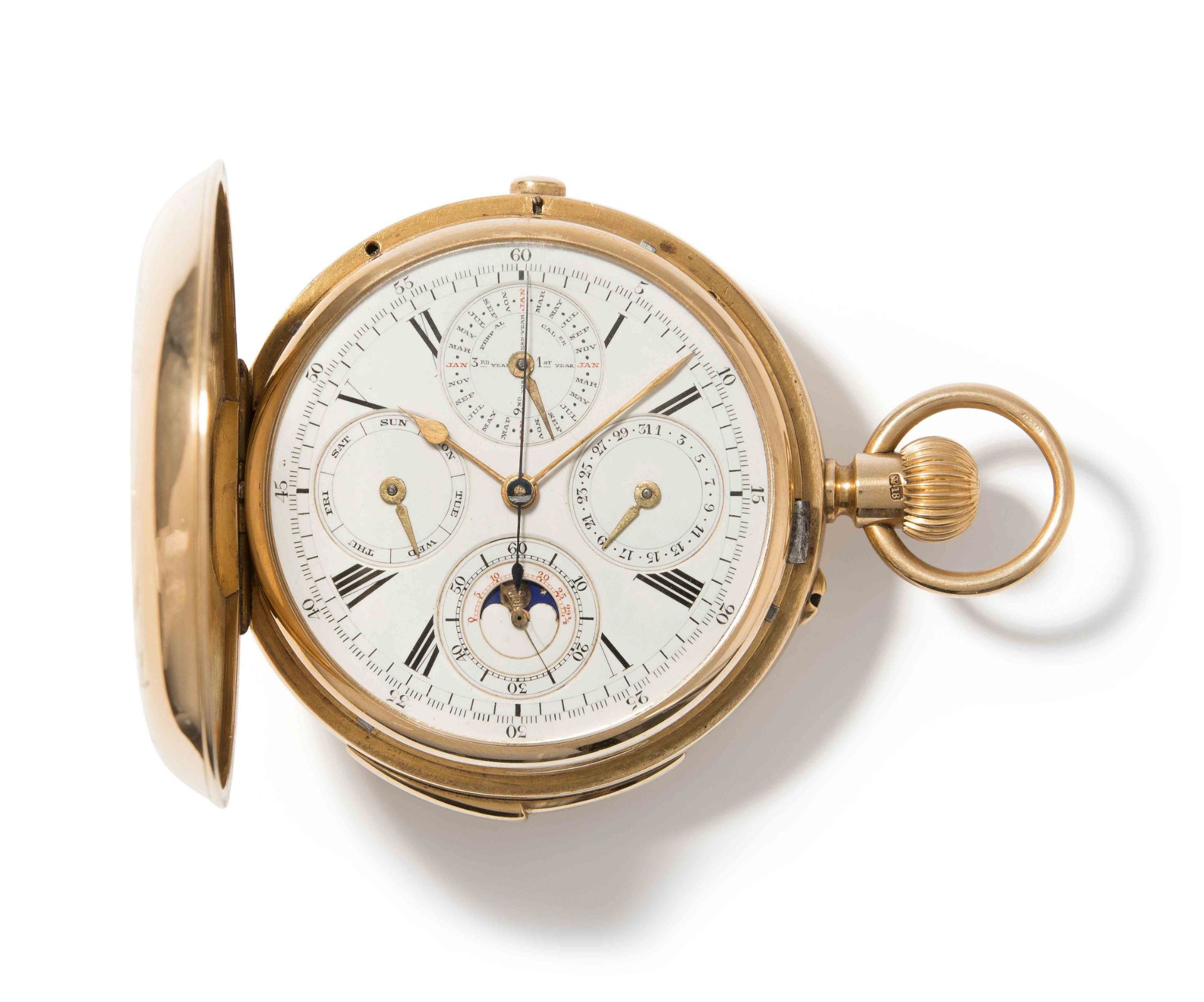 Gold-Savonette, John Bennett, London, um 1880, Grande Complication mit Minutenrepetition