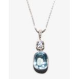 Aquamarin-Diamant-Collier