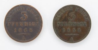 2 x 3 Pfennig