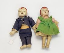 Paar antike Puppen