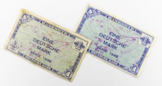 2 x 1 Deutsche Mark (Geldscheine)