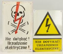 Paar Polnische Warnschilder